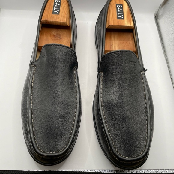 GEOX Respira Men's Black Leather Slip-On Loafers Size 12 Casual Shoes - Picture 1 of 11